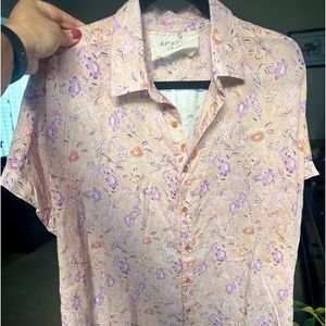 Acacia Mombasa Top Tunic M Pink Purple Floral Cherry Blossom Pretty Spring